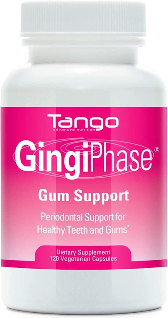 Supplément de soutien dentaire naturel à base de plantes de GingiPhase pour les gencives, les dents et la circulation des mâchoires (120 capsules)