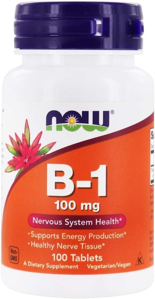 Now Foods Vitamine B-1 (Thiamine), 100 comprimés / 100mg (paquet de 2)