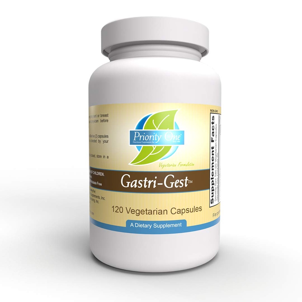Priorité 1 Vitamines Gastri Gest 120 Capsules végétariennes - Combinaison puissante d'enzymes végétales qui aident à maintenir une digestion saine et une activité enzymatique intestinale.*