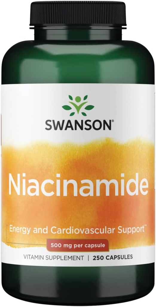 Swanson Niacinamide Métabolisme glucidique Soutien de santé conjoint 500 Milligrammes 250 Capsules