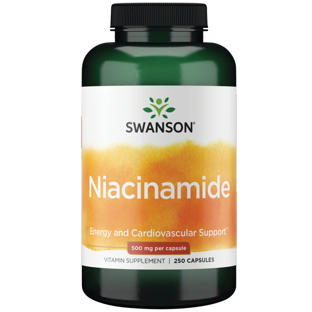 Swanson Niacinamide Métabolisme glucidique Soutien de santé conjoint 500 Milligrammes 250 Capsules