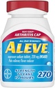 Aleve Soft Grip Arthritis Cap Comprimés, Soulagement rapide de la douleur toute la journée pour les maux de tête, les douleurs musculaires et la réduction de la fièvre, Naproxène Capsules de sodium, 220 mg, 270 Compte