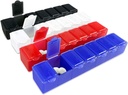 USA Merchant - Petite boîte à pilules de 7 jours avec snap Close Lids - Organisateur de pilules hebdomadaires 4 fois par jour ou 28 jours - Livré avec 4 contenants de pilules de 7 jours distincts pour les vitamines, suppléments et la médecine