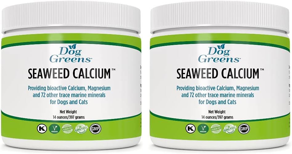 Seaweed Calcium for Pets, Powder 14oz, Essential Supplement, Add to Raw or Homemade Foods, Cleaner Source of Calcium Than Bone Meal or Eggshell Powder, Formerly Nature's Best Seaweed Calcium (2 Pack)