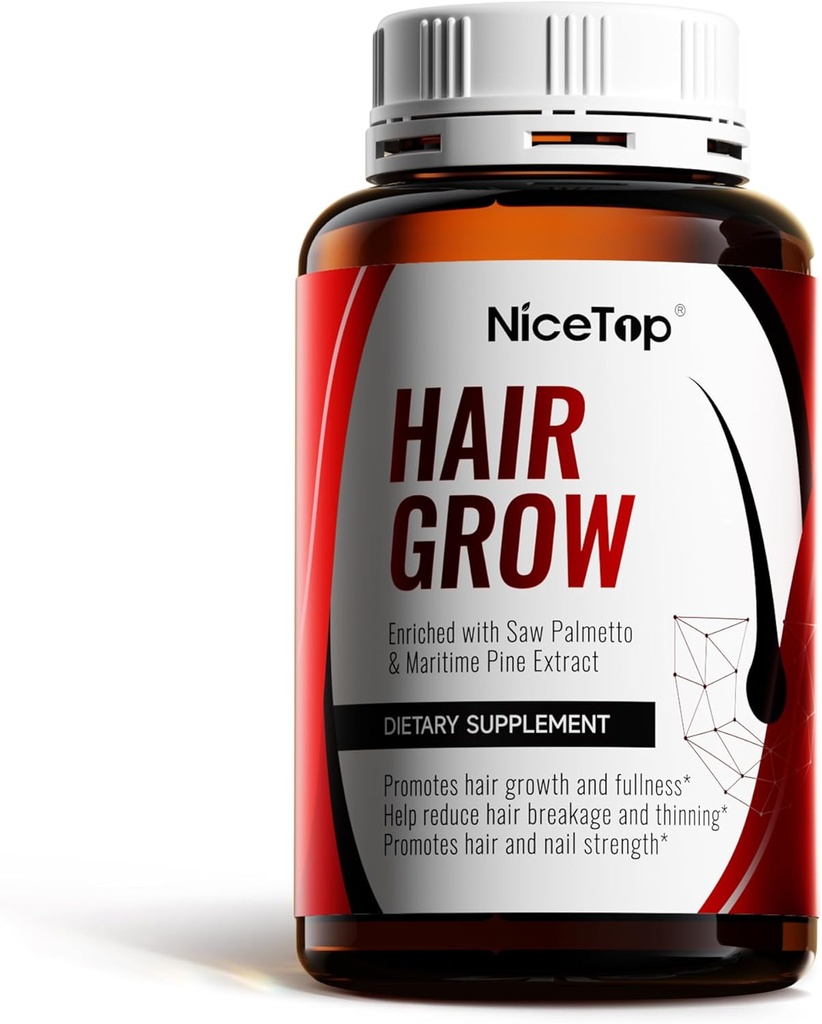 Supplément de croissance des cheveux, soins capillaires pour la force, croissance de l'épaisseur, avec la vitamine A Biotine, C, E, Zinc, 60 Capsules