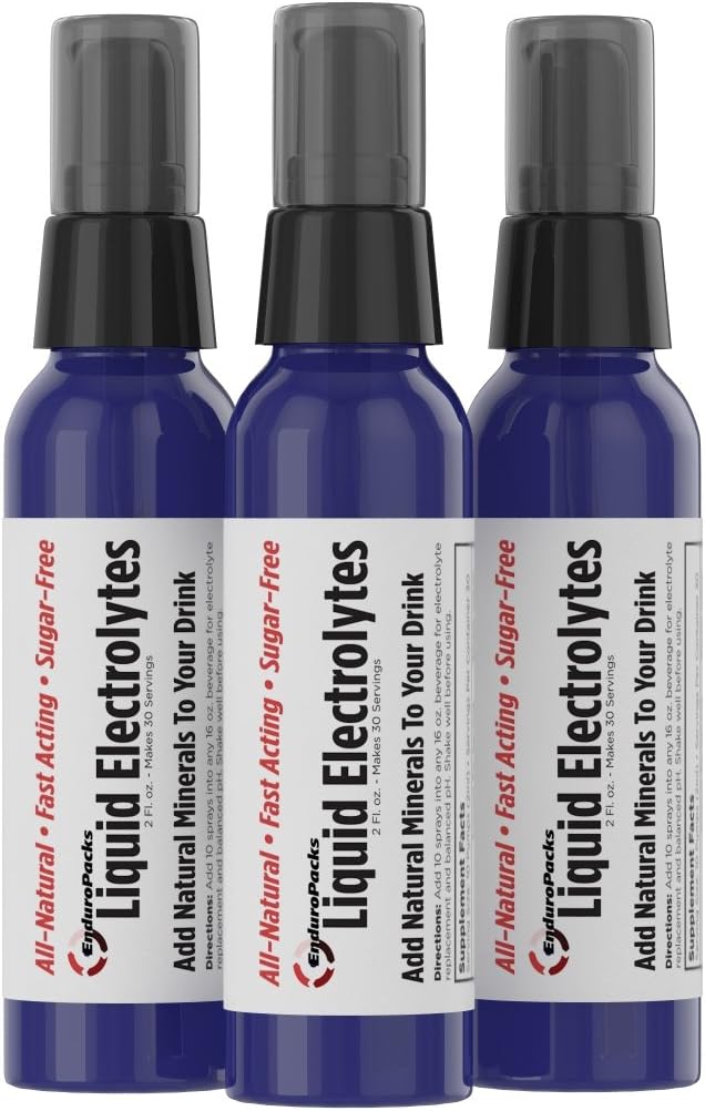 Électrolytes liquides tout-naturels - sans sucre - 0 Calories - 3 Pack (90 portions)