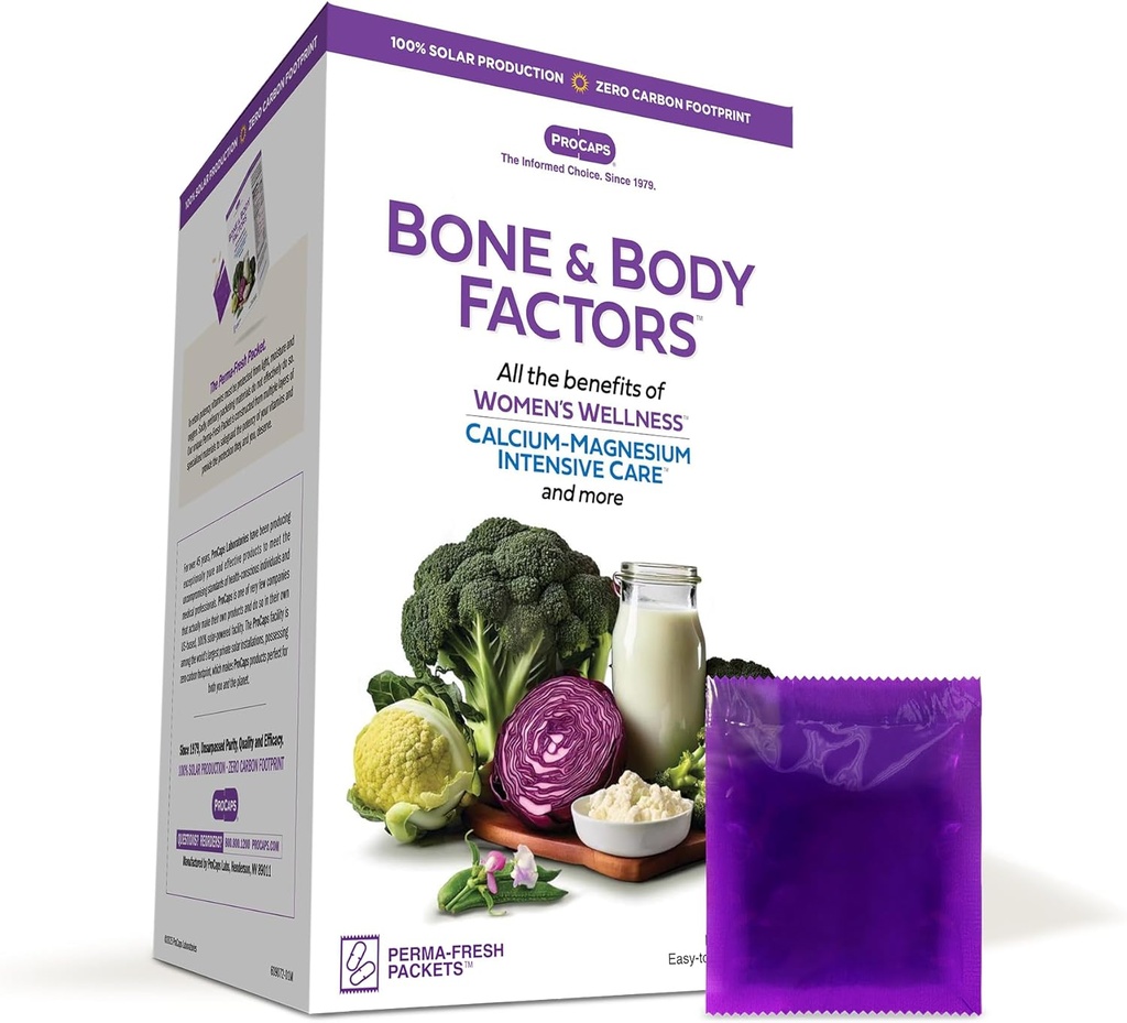 ANDREW LESSMAN Bone and Body Factors 60 Packets - Combined Benefits of Calcium-Magnesium Intensive Care, Women's Wellness and More, soutient la santé osseuse, les besoins spéciaux des femmes, toutes les étapes de la vie