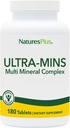 NaturesPlus Ultra-Mins - 180 Comprimés, lot de 2 - Complexe Minéral Multi avec Calcium, Fer, Magnésium et Zinc - Vegan, Sans gluten - 180 Total des portions