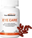 Soin des yeux Softgels, Lutéine, Zeaxanthin, Astaxantine, Acide hyaluronique, Oméga 3 (EPA, DHA), Zinc, Cuivre, Vitamine C & E, 60 comptes - 60 jours d'approvisionnement