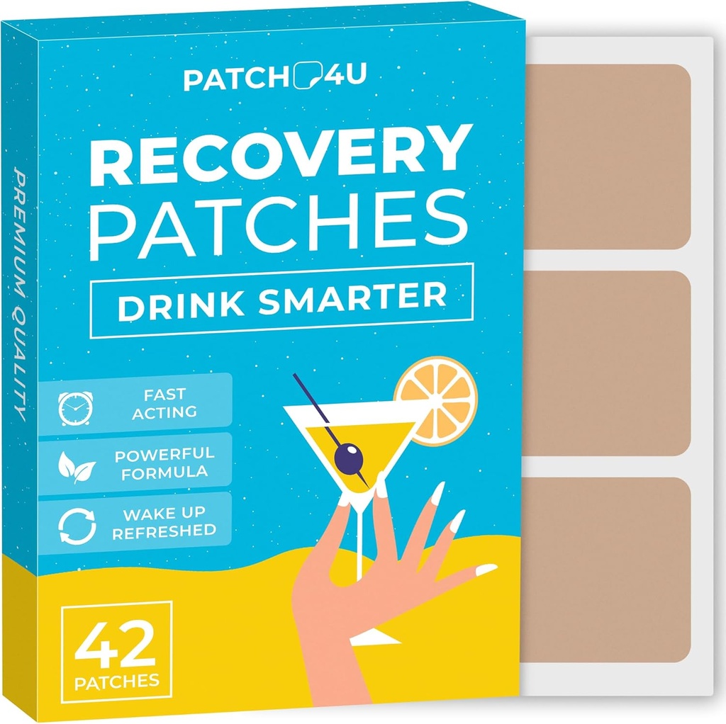Party Recovery Patches 42 Pack - Réveillez-vous rafraîchi et énergétiquement avec notre lot 100% naturel d'ingrédients - Amies de la peau et imperméables - Appliquer avant de boire - Formule améliorée du matin