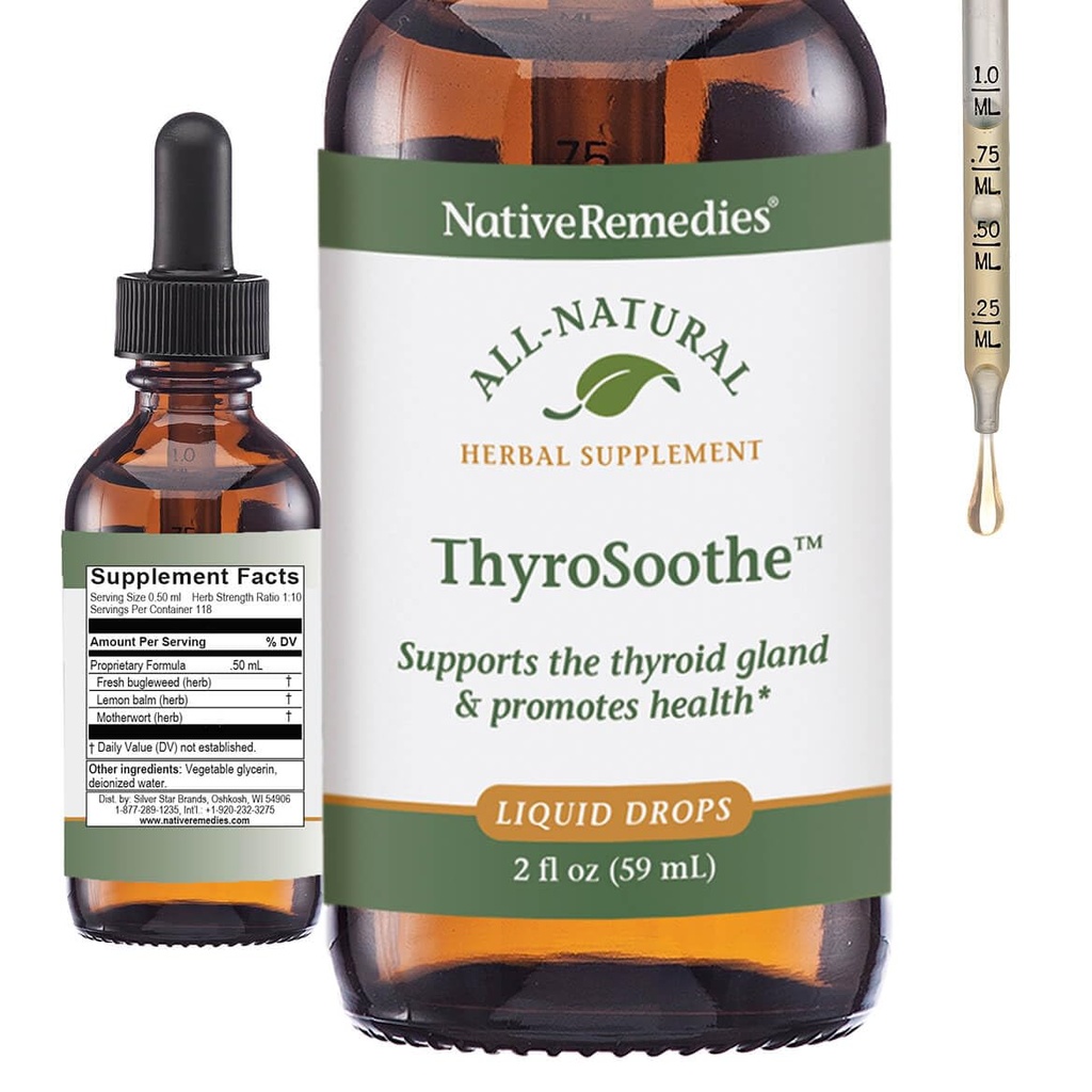 Remédie à ThyroSoothe - Supplément à base de plantes naturelles adoucit le thyroid Gland - soutient l'équilibre systémique dans le système endocrinien et le thyroid Gland - 59 mL