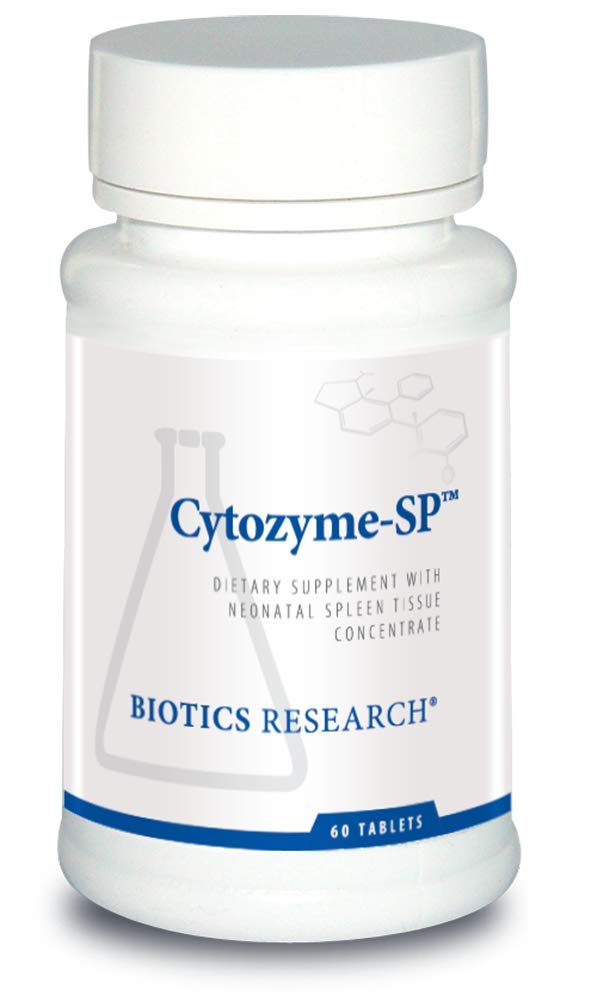 Recherche en biotique Cytozyme SP La rate néonatale, soutient les niveaux de fer et de bilirubine sains, fournit un soutien immunitaire, soutient la fonction de la rate, SOD, Catalase, Potent Antioxydant Activité 60 Comprimés