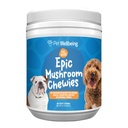 Animaux de compagnie Bien-être Epic Mushroom Chewies for Dogs - Soutien immunitaire, santé cognitive, support de stress adaptogène avec Reishi, Chaga, Lion's Mane Functional Mushrooms - Vétérinaire-formulé 90 Chews doux