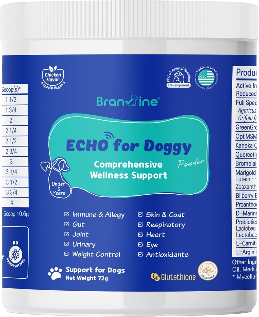 Wellness&Skin Support Echo for Doggy - 12 Health Benefits/Itching, Atopy, Allergy, Inflammation (72g)