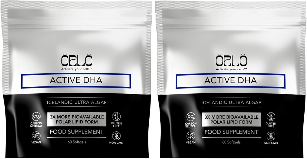 Orlo DHA – Supplément Vegan DHA (EPA & DHA) – Omega 3 Huile de poisson et Krill Alternative – Huile d'algue Omega-3 à base végétale – Soutien du cerveau et du cœur (120 mini softgels sans Burpless)