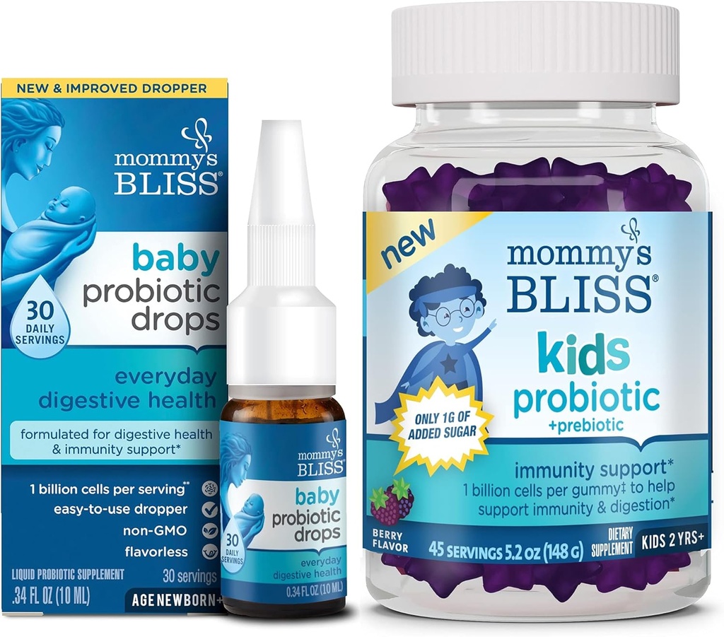 30 portions (paquet de 1) avec des enfants Probiotique + Gommies prébiotiques 45 portions (paquet de 1), Immunity Support for All Ages: Newborns to Kids and Adults