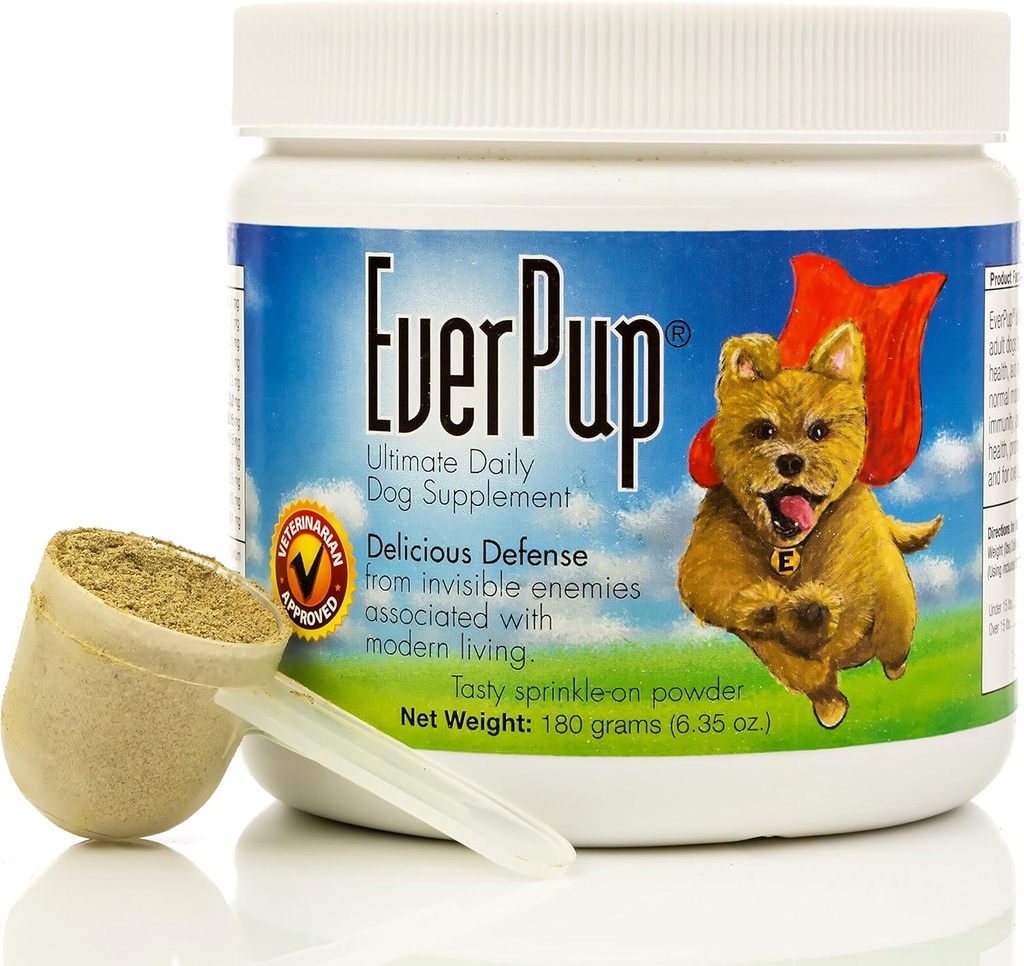 Supplément quotidien EverPup avec Glucosamine, Prébiotiques, Probiotiques, Apoptogens, Vitamines et Minéraux pour des articulations saines, Immunité, Digestion, Santé de la peau