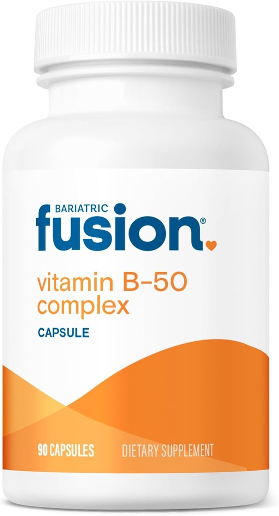 Fusion bariatrique Vitamine B-50 Complexe de Vitamines Vegan B Complexe pour les femmes et les hommes Facile à avaler Vitamine B Complexe Capsule de 8 B Vitamines incluant Vitamine B12.