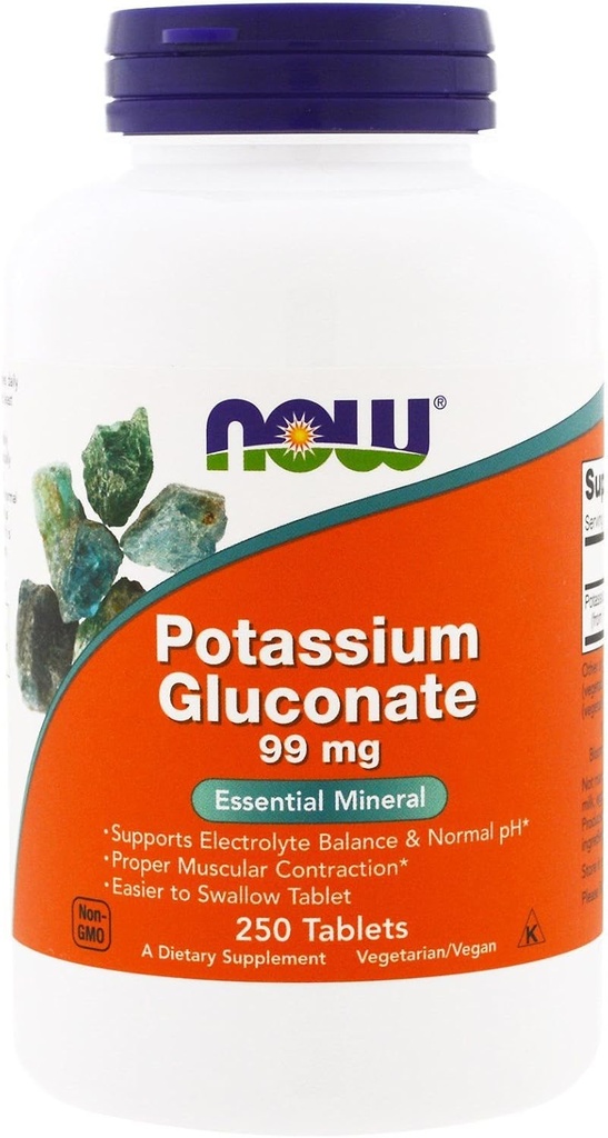 Maintenant Aliments Gluconate de potassium 99 Milligrammes - 250 comprimés