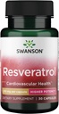 Resvératrol de Swanson - puissance supérieure 250 Milligrammes 30 Capsules(1 Pack)
