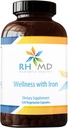 RHMD Wellness with Iron - Dietary Supplement, 1000 IU Vitamin D, Immune Support Vitamins - Multivitamin (120 Capsules)