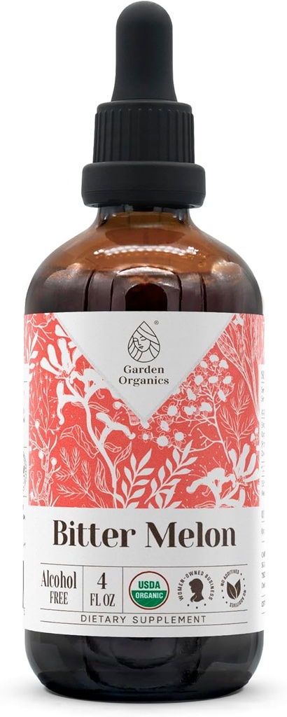 Bitter Melon USDA Organic | Alcohol-Free Extract, Organic Herbal Drops, Supplement | Tincture Made from 100% Certified Organic Bitter Melon (Momordica Charantia) Dried Fruit 4 oz