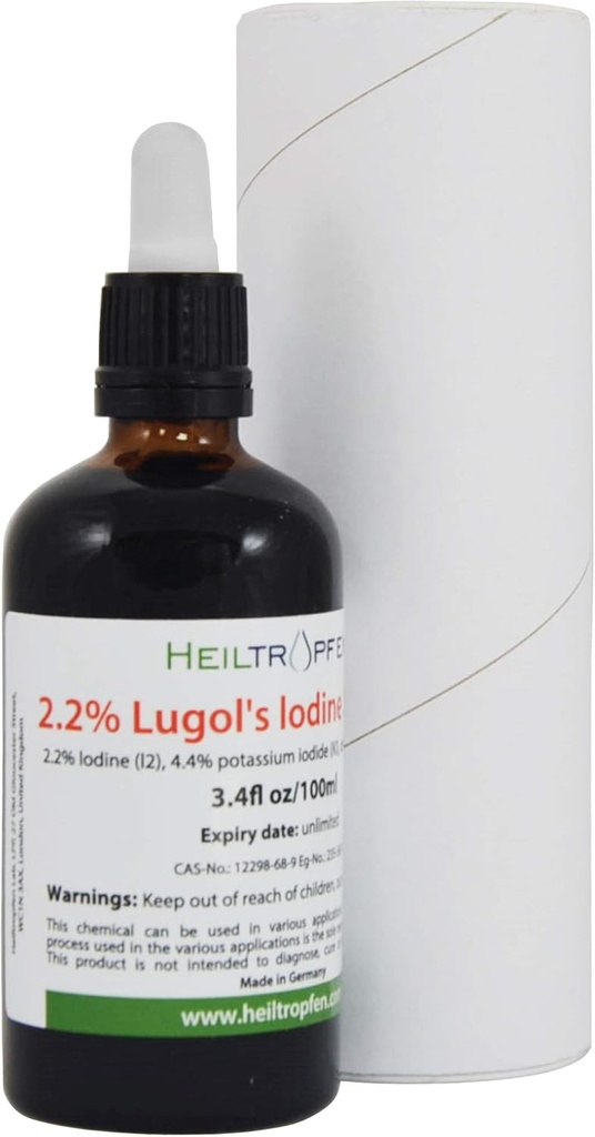 Solution d'iode de 2,2% de Lugol 3.4 Fl Oz. Heiltropfen®