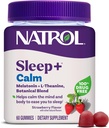 Natrol Sleep+ Calme Mélatonine Gummies pour adultes, Gummies de sommeil, Flaveur de fraises, 60 Gummies, 30 jours d'approvisionnement