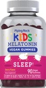 Piping Rock Kids Melatonin Gummies de 1mg de Count de 90 Supplément pour les enfants de Cherry Flavor, végétalien, non-OGM, sans gluten