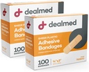 Bandes adhésives flexibles en plastique – 100 bandages de comptage (2 paquets) avec bandages non stick Pad, sans latex, soin de la plaie pour trousse de premiers soins, 3" x 3/4"