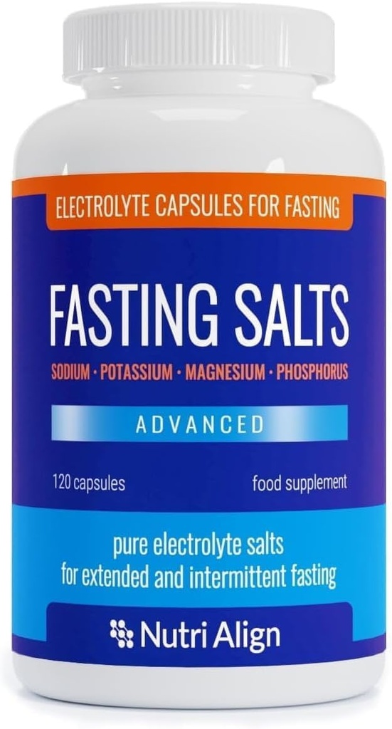 Nutri-Align Fasting Salts Electrolytes Advanced, 120 Capsules | Sodium Potassium Magnesium Phosphorus | Pure Fasting Electrolytes | Sugar Free & Filler Free