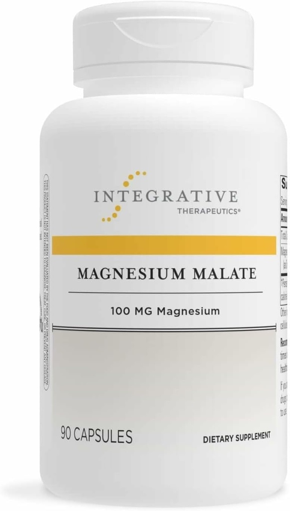 Integrative Therapeutics Magnesium Malate - Magnesium Supplement for Cellular Metabolism Support* - Supports Bone Health & Muscle Function* - Gluten-Free & Dairy-Free - 90 Capsules (90 Servings)