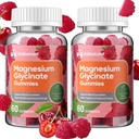 Glycinat de magnésium 400mg, supplément de magnésium sans sucre avec/Ashwagandha, zinc, supplément de magnésium végétalien pour les adultes - 120 Glycinat de cerise