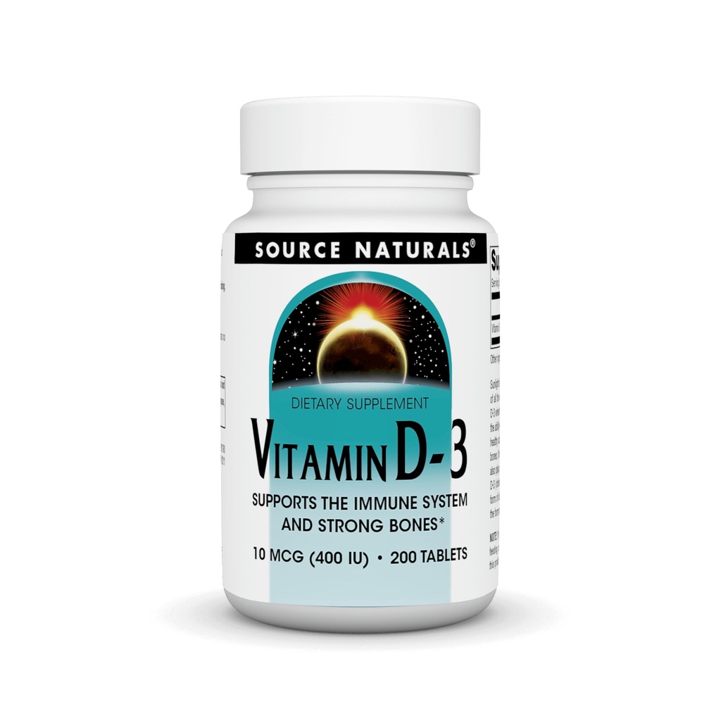 Source Naturals Vitamine D-3 400 UI 200 comprimés