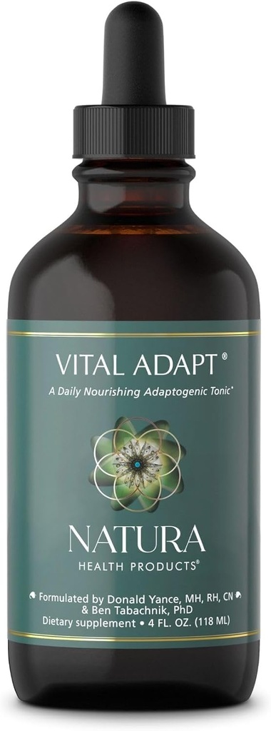 Supplément vital pour l'adaptation des produits de santé Natura - Tonique adaptogène quotidien pour le soutien de la fonction endocrine - avec Rhodiola, Ashwagandha, Cordyceps, Reishi (4 oz fluide)
