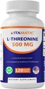 Vitamatic L-Thréonine 500mg – 120 capsules végétales favorise la santé du foie, de la fonction cardiovasculaire et structurelle