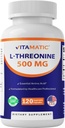 Vitamatic L-Thréonine 500mg – 120 capsules végétales favorise la santé du foie, de la fonction cardiovasculaire et structurelle