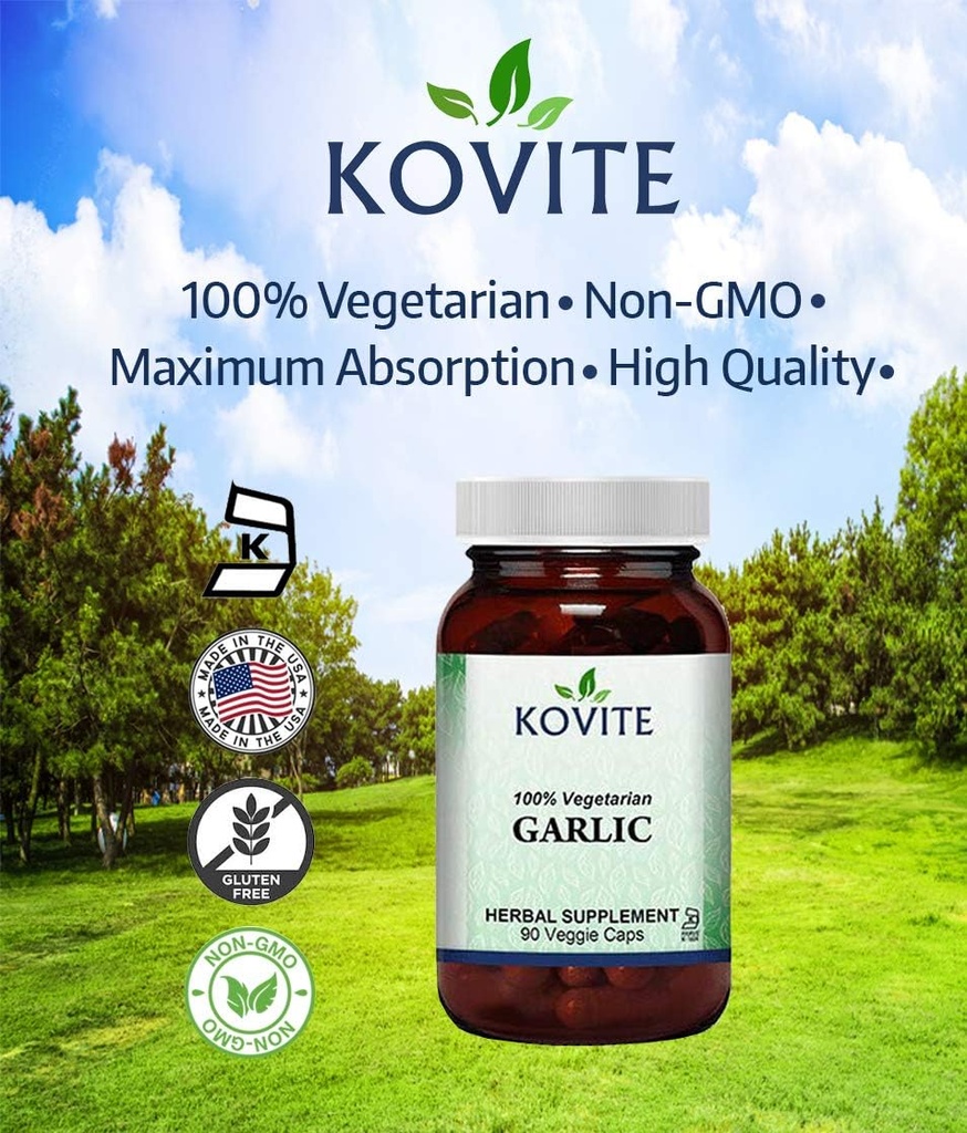 Garlic 500 mg 100% Vegetarian - 90 Vegetable Capsules