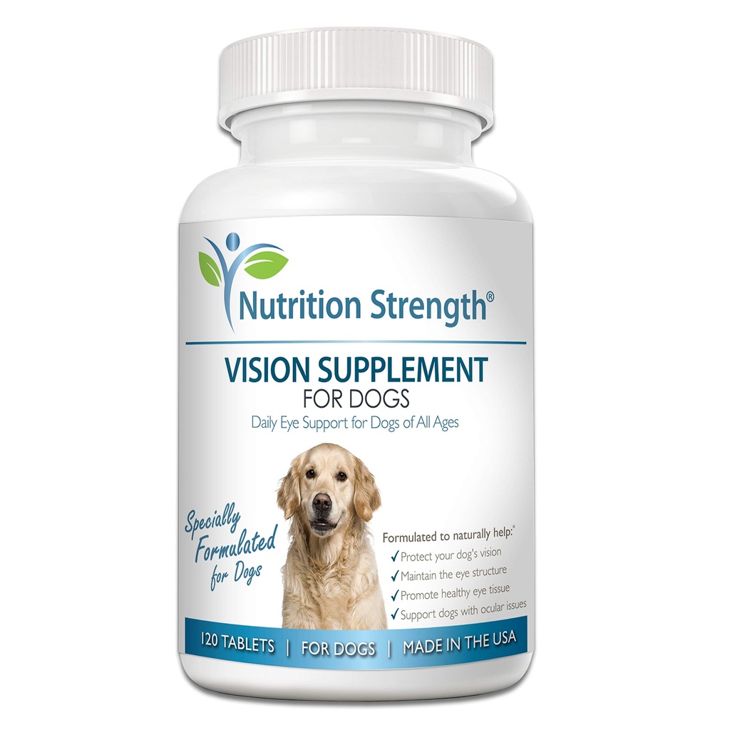 Soin des yeux pour chiens Supplément de vision quotidienne avec lutéine, zéaxanthine, astaxanthine, CoQ10, antioxydants de la myrtille, vitamine C, vitamine E support pour les problèmes oculaires de chien, 120 comprimés à croquer