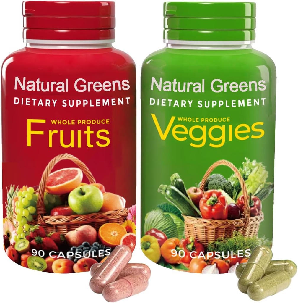 Supplément aux fruits et légumes biologiques – Capsules Superfood avec Vitamines et Probiotiques – Supports Digestion, Immunité, Energ & Gut Health – 180 Capsules pour Adultes et Enfants