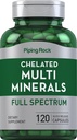 Piping Rock Mega Multi Mineral Chelate Supplément de 120 capsules pour hommes et femmes