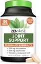 Zenwise Health Joint Support Complement with Glucosamine Chondroitin MSM, Curcumin & Sulfate - Santé conjointe pour les femmes et les hommes - Soutien à la mobilité et à la flexibilité du genou, du cartilage et des os - 180 Comte
