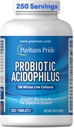 Puritan's Pride Daily Probiotic Acidophilus, 100 millions de cultures vivantes, complément alimentaire pour la santé digestive, gustative et immunitaire, soja, sodium et sans gluten, 8 mois d'approvisionnement, 250 comprimés