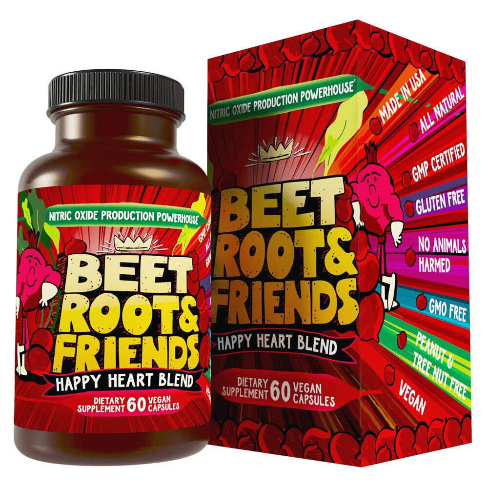 Capsules de racines de betterave - Circulation, énergie cardiovasculaire - w Extrait de graines de raisin et Ginseng 60 Comte végétalien