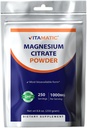 Citrate de magnésium vitamatique 1000mg par portion soutient la santé musculaire, articulaire et cardiovasculaire 250 Grams - 250 portions
