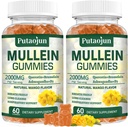 Gommies de Mullein pour les poumons de 2000mg Extrait de feuille de Mullein pour le soutien respiratoire et immunitaire