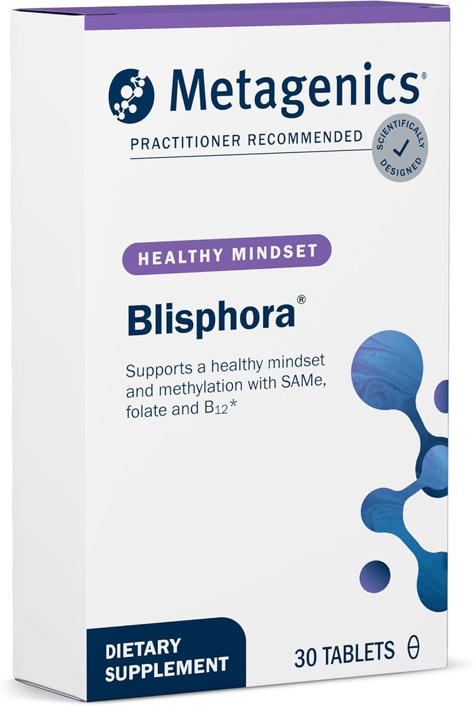 Métagène Blisphora - Supplément de soutien à la méthylation* - Soutient un mental sain* - avec vitamine B12, folate et même - Non-OGM et sans gluten - 30 comprimés