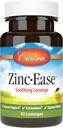 Carlson - Zinc-Ease, Lozenge apaisant, Soutien immunitaire et bien-être optimal, Antioxydant, Citron, 42 Lozenges