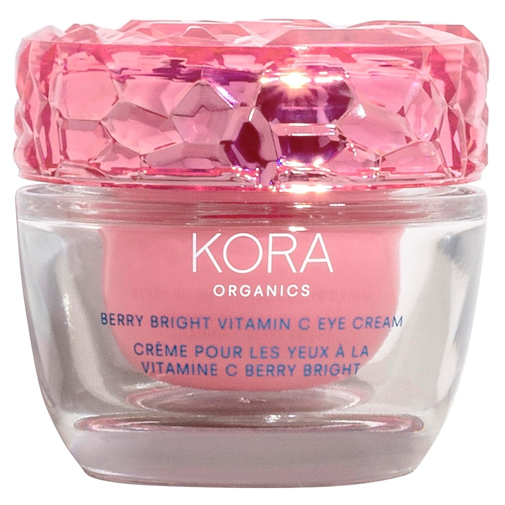 KORA Organics Berry Bright Fermer Vitamine C Crème pour les yeux, Hydrater et renforcer, certifié biologique, sans cruauté, rechargeable, 0,50 fl oz