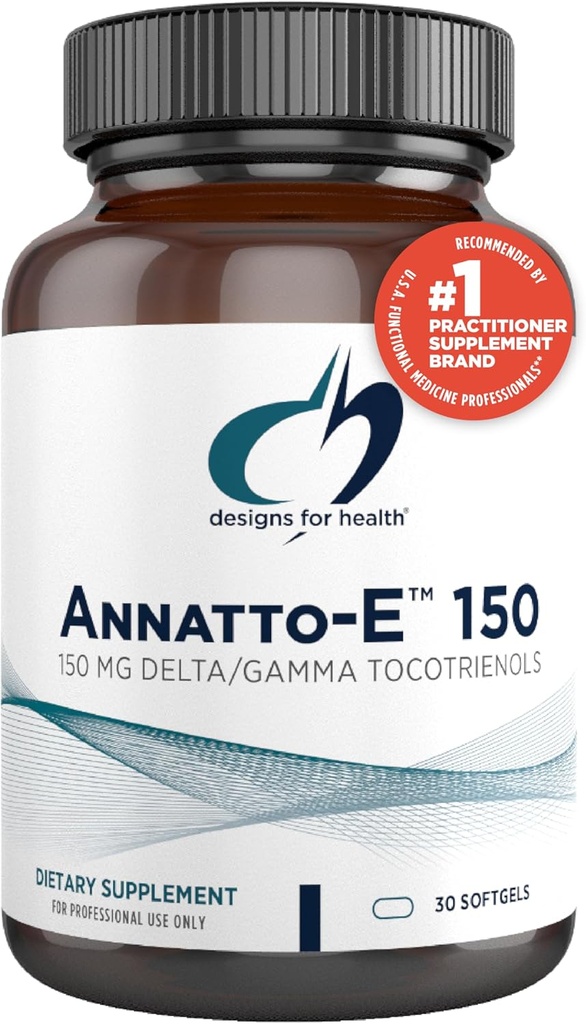 Conceptions pour la santé Annatto-E 150mg Tocotriénols - Supplément complexe de vitamine E d'or Delta + Gamma Tocotriénols - Cardiopathie, Vieillissement en santé + Support antioxydant - Non-OGM (30 Softgels)